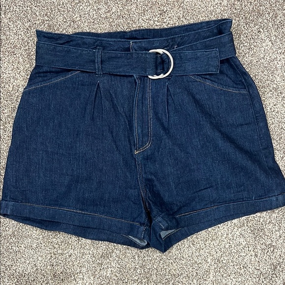 Denim Belted Women's Shorts